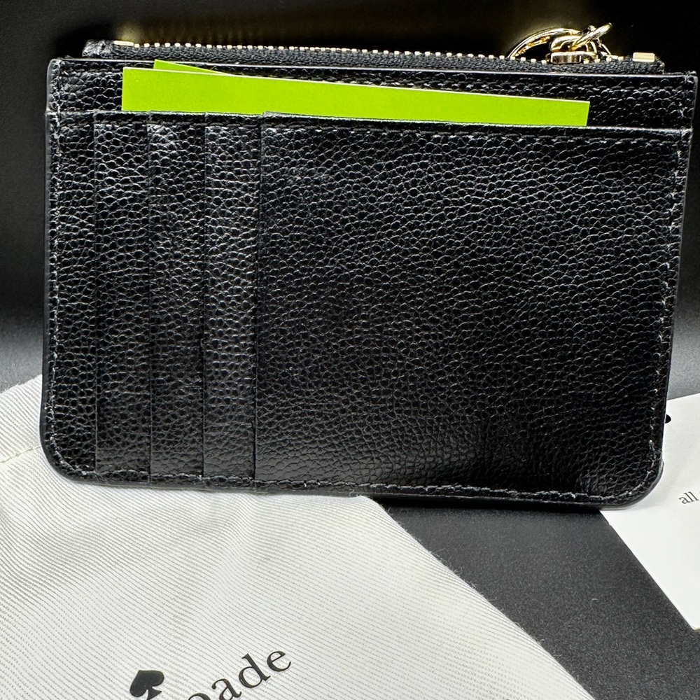 Kate Spade Glittery Black Card Pouch and dusty - Picture 3 of 7